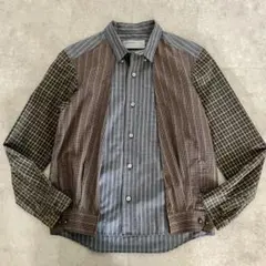 masao shimizu 再構築 ロングスリーブ チェック柄 シャツ/日本製