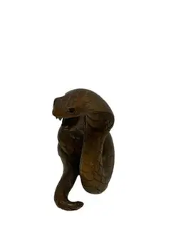 木彫 黄楊 玉石作 蛇 根付 提げ物 古美術品 骨董品