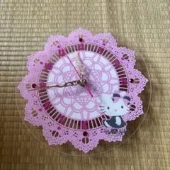 入手困難！ハローキティクリアレースクロック ピンク