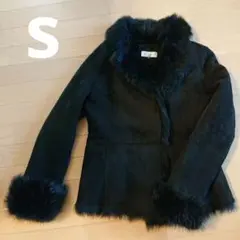 ムートン ショートコート 黒