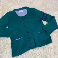 E2291【ゴルフ美品グリーンMサイズ】アーノルドパーマー コットンカーディガン