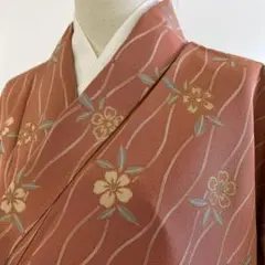 【和】10748y 着物 小紋 花文様