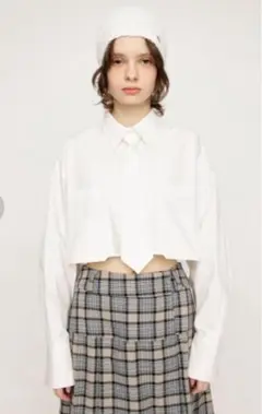 SLY CROP SH WITH TIE ホワイト