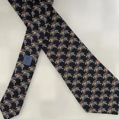 【美品】　CHANEL シャネル　ネクタイ　ココマーク　馬 ネイビー