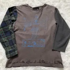 《珍品入手困難》kamoリメイクロングスリーブロンtタータンチェックpunk