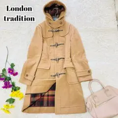 美品♡ロンドントラディション ダッフルコート ロング キャメル チェック S