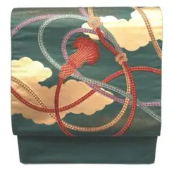 相良刺繍 組み紐 雲取り文様 本金箔 袋帯