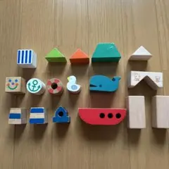 エドインター木製積み木　知育玩具　西松屋積み木おまけ付