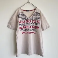 コムサイズム ロゴプリントTシャツ 前後メッセージ 半袖 M 綿100％ 男女