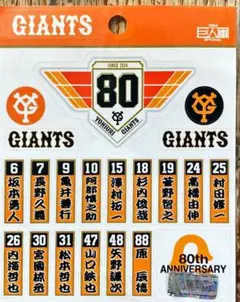 【値下げ】GIANTS 創立80周年記念 選手名ステッカーセット