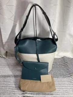 【新品】バーバリー ラージコットン バケットバッグ モスグリーン 袋付き