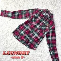 美品❗️綿100%【LAUNDRY】チェックシャツ 赤×緑 S サイズ