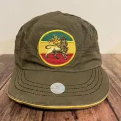 USA 古着 キャップ ラスタ レゲエ ライオン 刺繍ロゴ 90s 00s