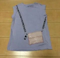 薄紫 ノースリーブ Tシャツ