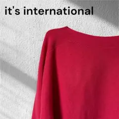 イッツインターナショナル　赤 長袖　セーター　レディース　ピンク　カシミヤ