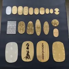 小判 金貨 レプリカ 額装 置物 オブジェ 21枚 パーツ 材料 和風 レトロ