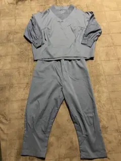 レディース　セットアップ　シャツ　パンツ　ブルー　ネイビー