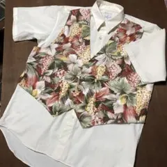 Mild Bucker 花柄ベスト付き半袖シャツ