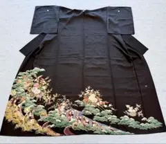 高級 黒留袖 正絹 比翼付き 五つ紋 蘇州刺繍 作家物 落款入 友禅