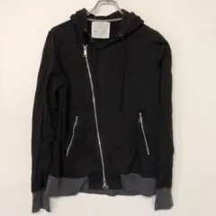 BEAUTY&YOUTH 古着 フード付 ダブルジップ スウェットライダース