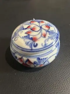 【ベトナム】バッチャン焼き　陶器製 花柄 小物入れ