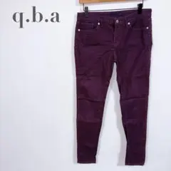 f361【キュービーエー】スキニーパンツ パープル コットン混ストレッチ（26）