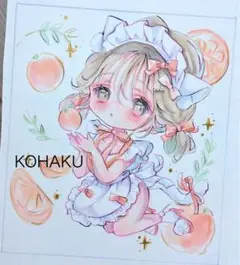 【原画】小色紙『orange♡』加筆