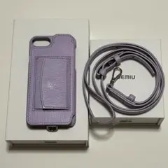 【新品】デミュウDEMIU スマホケース リザード型ラベンダー iPhoneSE
