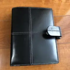 Raffinato 黒いレザー手帳カバー