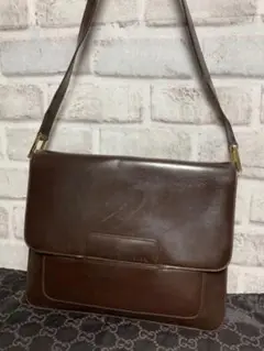 オールドグッチ ヴィンテージ 茶色 本革 ワンショルダー アクセサリーポーチ