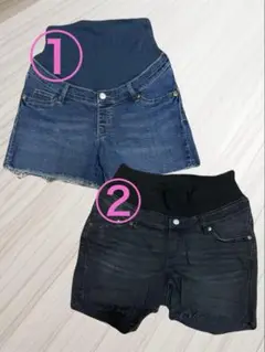 h&m マタニティ ショートパンツ デニム 2点セット