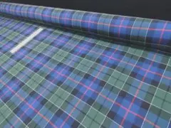 ブリティッシュマインドタータンチェック　紺×緑×赤線　幅１４８ｃｍ×１００ｃｍ長