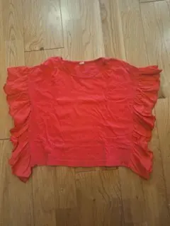【中古品】 フリル Tシャツ 100cm 赤