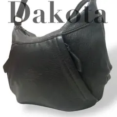 【美品】ダコタ ショルダーバッグ ジェントリー　黒　オールレザー　ロゴ型押し