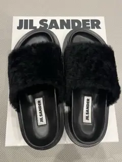 JIL SANDER ジルサンダー 今期 ラムファーサンダル 37 ブラック
