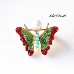 新品未使用品♡小ぶりブローチ蝶々バタフライ美品ゴールドヴィンテージ海外インポート