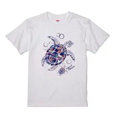 【沖縄限定/男女兼用/沖縄直送】紅型ウミガメTシャツ　Sサイズ
