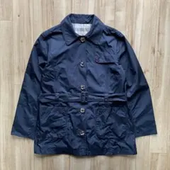 Barbour リバーシブルトレンチコート ネイビー ベルトあり 古着 バブアー