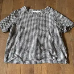 plaisir du sabbatum ギンガムチェック 半袖　リネン　日本製