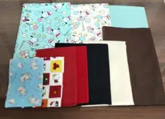 綿　ポリエステル　ハギレ　10枚セット　ハローキティ　ポチャッコ　まとめ売り