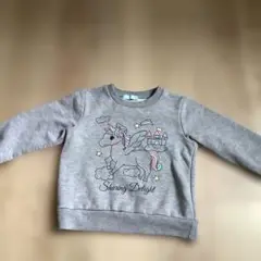 ユニコーンデザインのグレー トレーナー　110