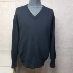 leavalley カシミヤ　ニット　Vネック　セーター　黒　u6696a