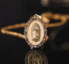 €新品安心のメルカリ便☆ ネックレス ☆ ゴールド ☆ロザリオ ☆CZジルコニア