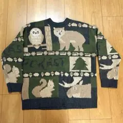 動物柄ニットセーター