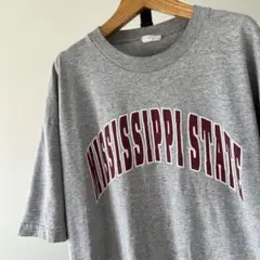 90s USA古着　Mississippi state　カレッジTシャツ　グレー