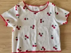 チェリー柄 ホワイト Tシャツ