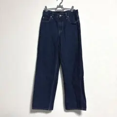 UNIQLO ワイドパンツ 濃いデニム レディース23