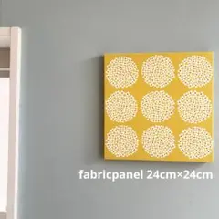 ファブリックパネル　フラワードット　イエロー　24cm