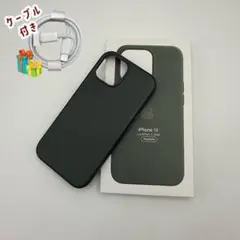 純正互換品-iPhone15 レザーケース- グリーン　116