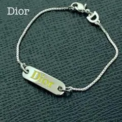 美品✨クリスチャン ディオール ブレスレット Dior ロゴ プレート シルバー